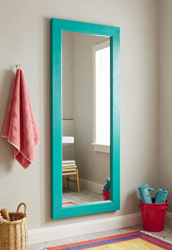 16 Wooden Mirror Bathroom Ideas With Warm Charm 38 16 Wooden Mirror Bathroom Ideas With Warm Charm - 8. Colorful Wooden Mirrors 1