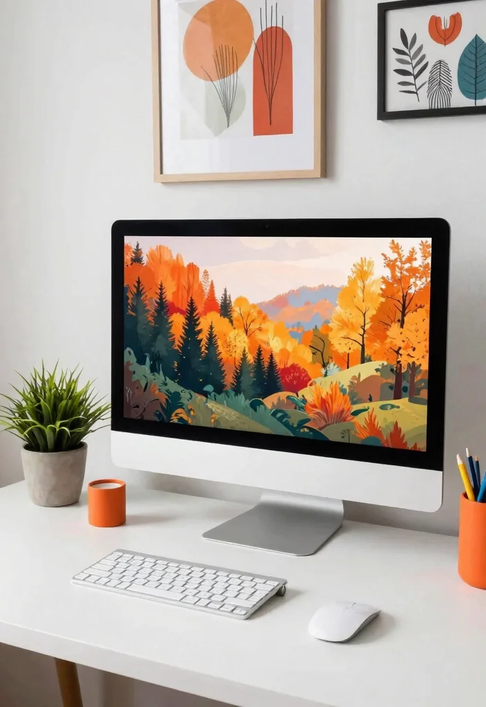 16 iMac Desk Setup Aesthetic Ideas That Feel Clean 66 16 iMac Desk Setup Aesthetic Ideas That Feel Clean - 16. Seasonal Decor Refresh 1