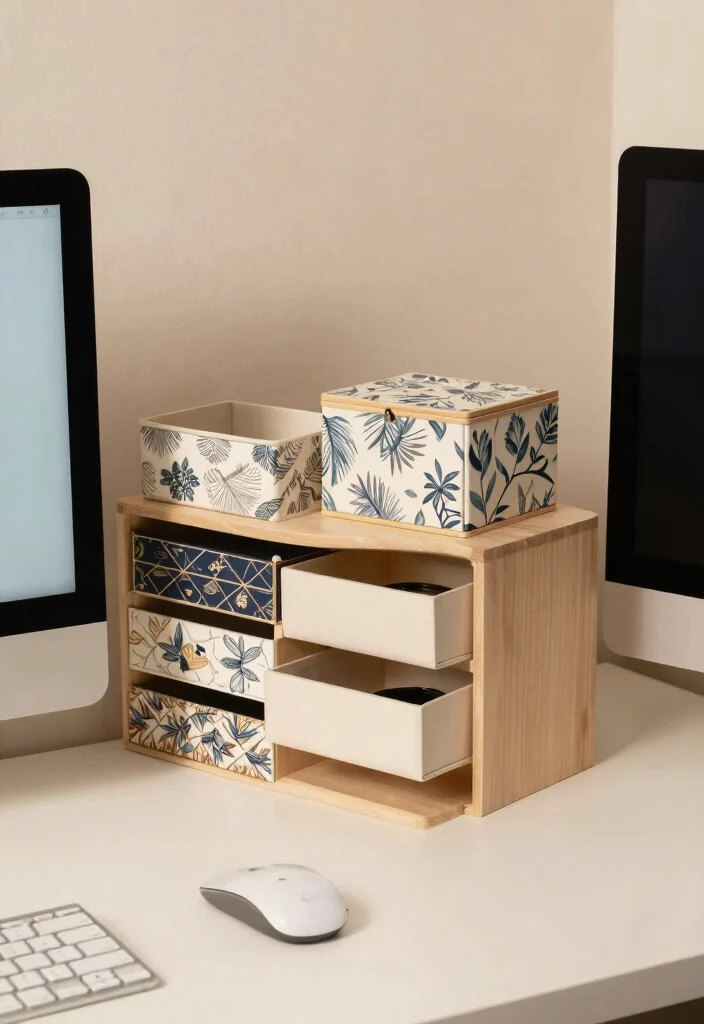 16 iMac Desk Setup Aesthetic Ideas That Feel Clean 27 16 iMac Desk Setup Aesthetic Ideas That Feel Clean - 7. Creative Clutter Management 1