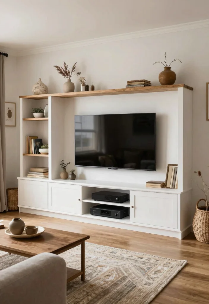 17 Boho TV Unit Ideas With Cozy Vibes - 15. Built-in TV Units 1
