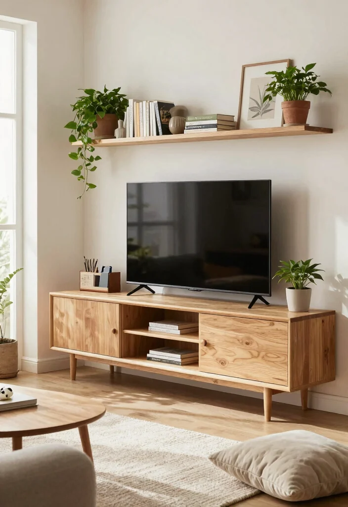 17 Boho TV Unit Ideas With Cozy Vibes - 6. Multi-Functional Designs 1