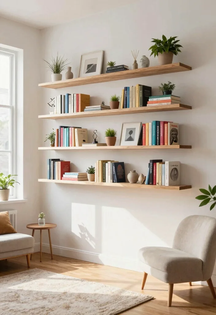 17 Bookshelf Inspiration Small Room Ideas That Feel Big 1 17 Bookshelf Inspiration Small Room Ideas That Feel Big - 1. Floating Shelves for a Minimalist Look 1
