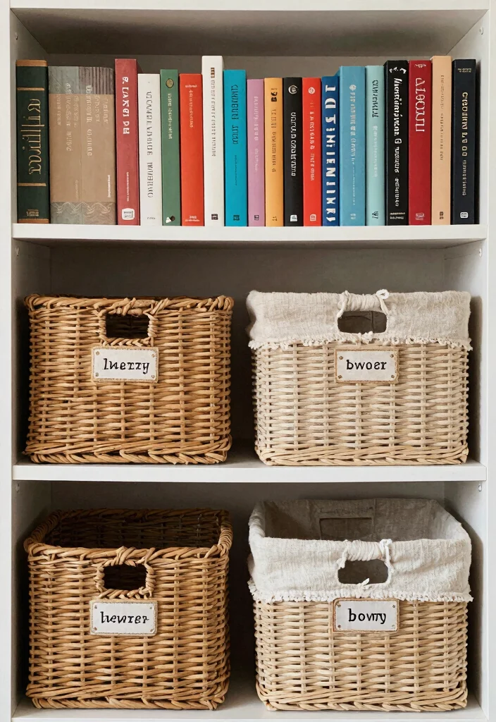 17 Bookshelf Inspiration Small Room Ideas That Feel Big 32 17 Bookshelf Inspiration Small Room Ideas That Feel Big - 12. Use Baskets for Organized Storage 1