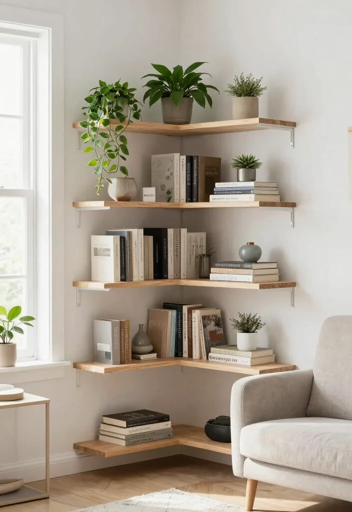 17 Bookshelf Inspiration Small Room Ideas That Feel Big 3 17 Bookshelf Inspiration Small Room Ideas That Feel Big - 3. Corner Shelves for Smart Space Utilization 1