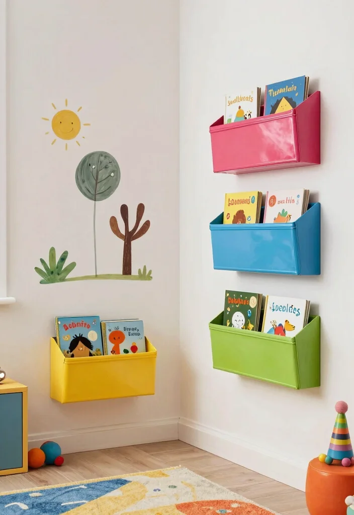 17 Bookshelf Inspiration Small Room Ideas That Feel Big 15 17 Bookshelf Inspiration Small Room Ideas That Feel Big - 5. Wall-Mounted Book Bins for Easy Access 1