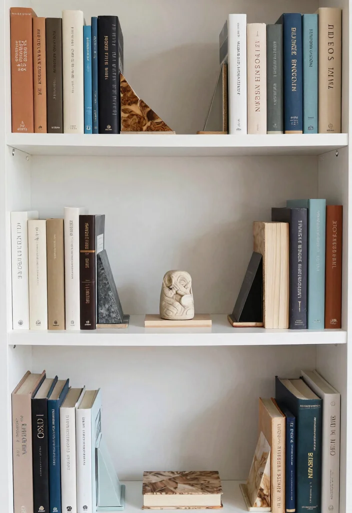 17 Bookshelf Inspiration Small Room Ideas That Feel Big 17 17 Bookshelf Inspiration Small Room Ideas That Feel Big - 7. Stylish Bookends to Enhance Your Display 1
