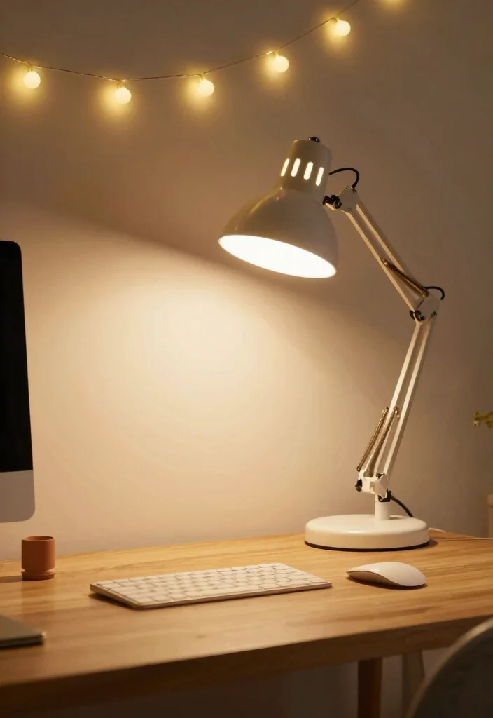 17 Corporate Desk Setup Ideas That Feel Sleek - 11. Warm Lighting Options 1