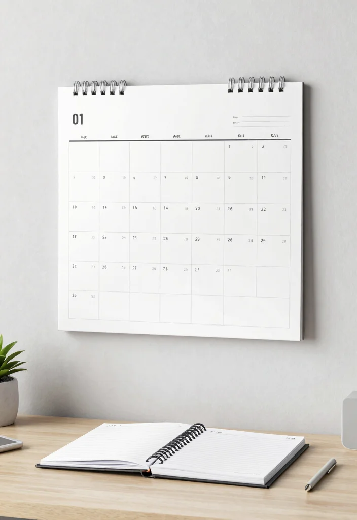 17 Corporate Desk Setup Ideas That Feel Sleek - 16. Minimalist Calendars and Planners 1