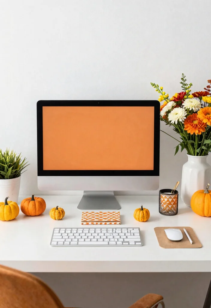 17 Corporate Desk Setup Ideas That Feel Sleek - 17. Seasonal Decor Changes 1