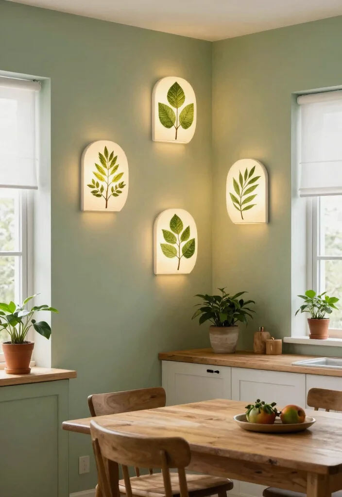 17 Kitchen Wall Lamp Ideas That Add Warm Lighting - 14. Nature-Inspired Wall Lamps 1