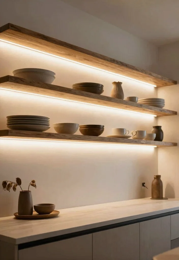 17 Kitchen Wall Lamp Ideas That Add Warm Lighting - 15. Wall-Mounted LED Strip Lighting 1