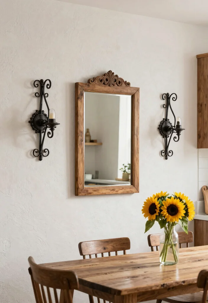 17 Kitchen Wall Lamp Ideas That Add Warm Lighting - 2. Wrought Iron Sconces 1