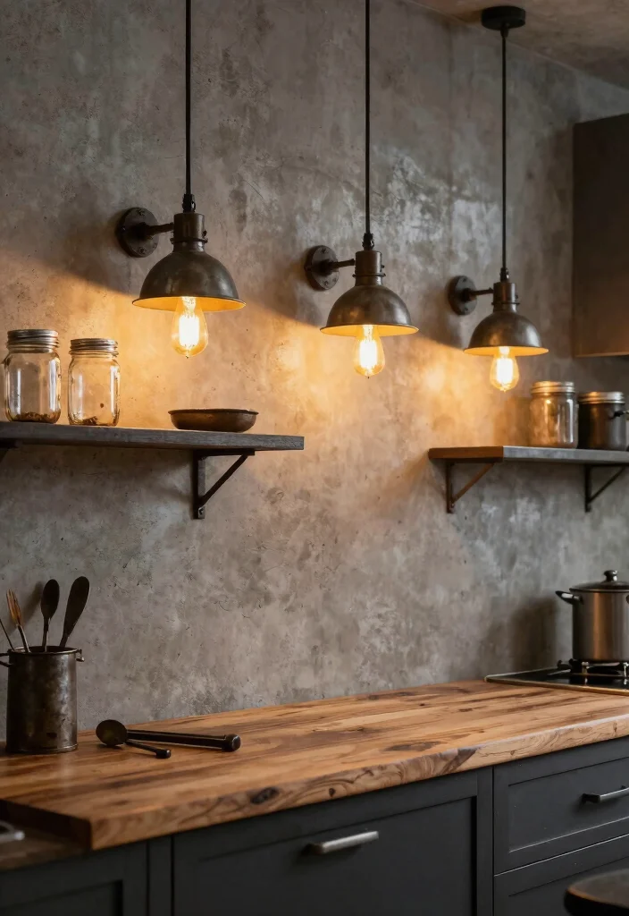 17 Kitchen Wall Lamp Ideas That Add Warm Lighting - 3. Industrial Style Wall Lamps 1