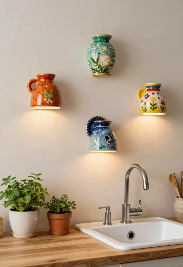 17 Kitchen Wall Lamp Ideas That Add Warm Lighting - 8. Decorative Ceramic Wall Lamps 1