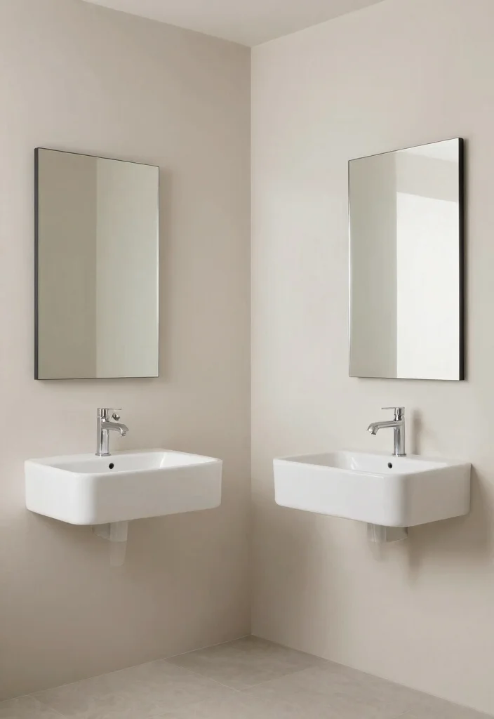 17 Mirror Wall Bathroom Ideas That Feel Luxe - 13. Minimalist Mirror Designs 1