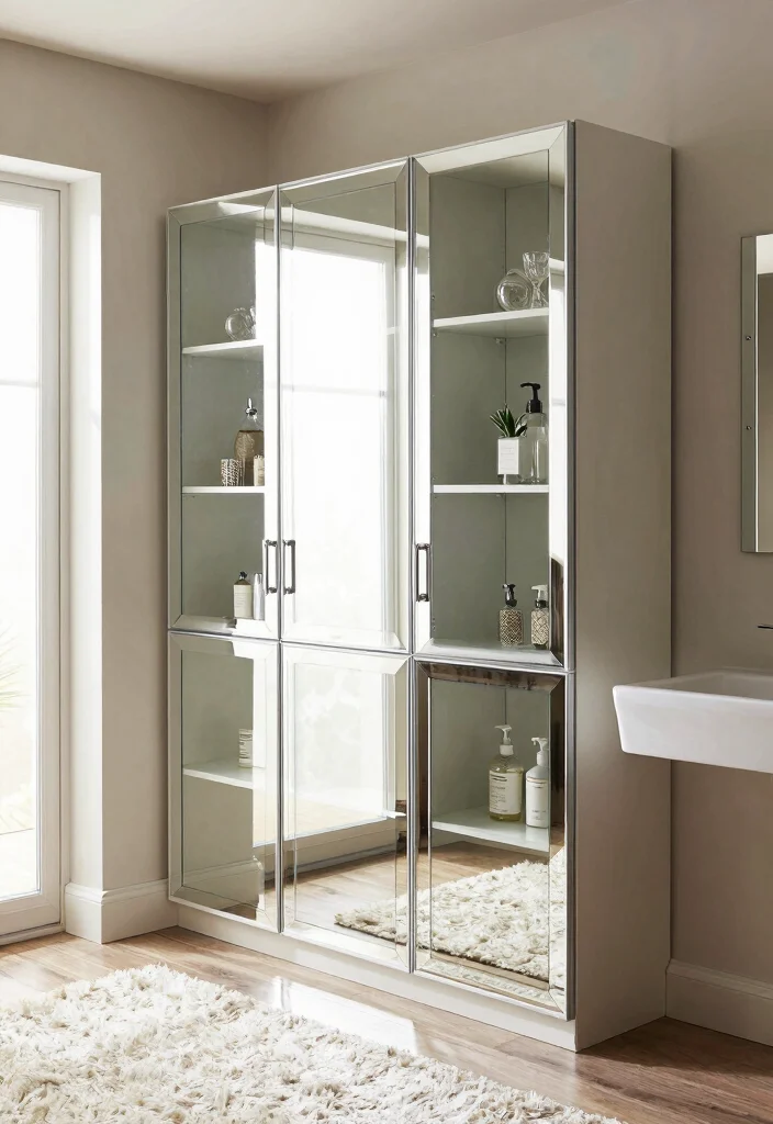 17 Mirror Wall Bathroom Ideas That Feel Luxe - 3. Mirrored Cabinets 1