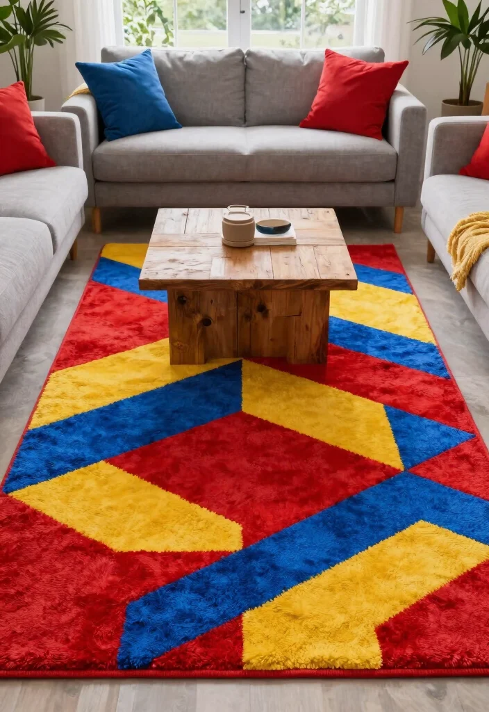 17 Rug Top View Ideas for Perfect Styling Inspiration - 1. Embrace Bold Patterns 1