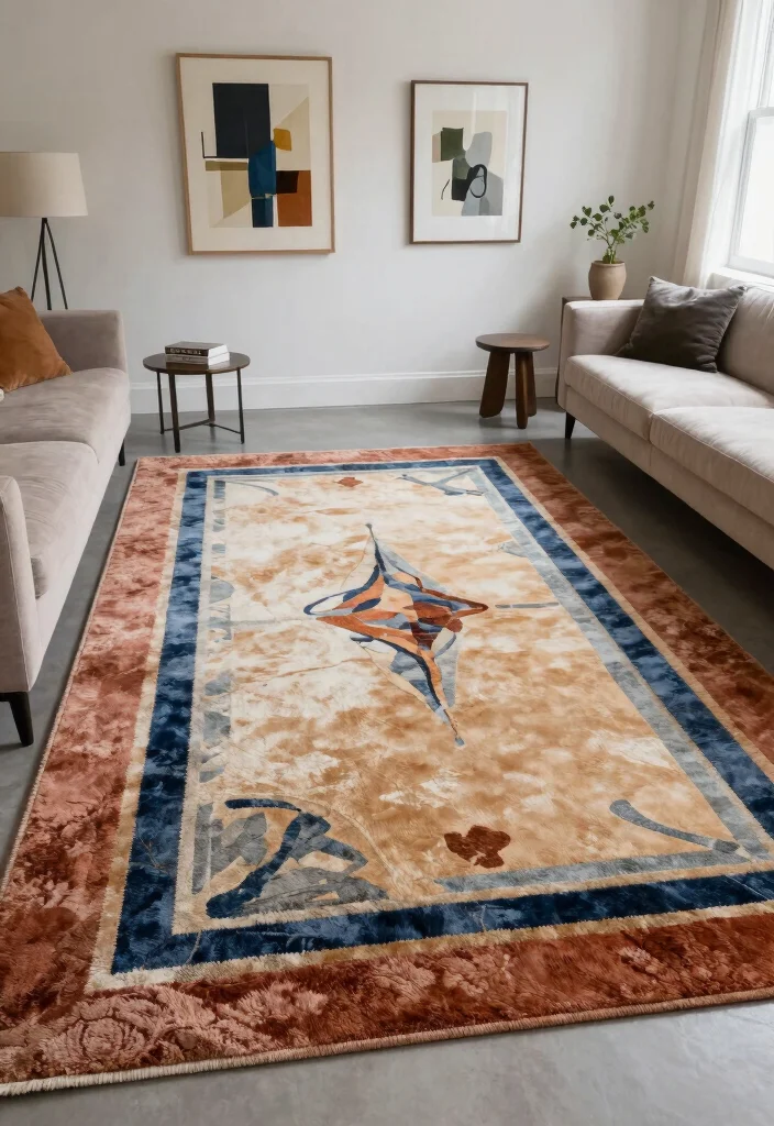 17 Rug Top View Ideas for Perfect Styling Inspiration - 12. Use Rugs as Art 1