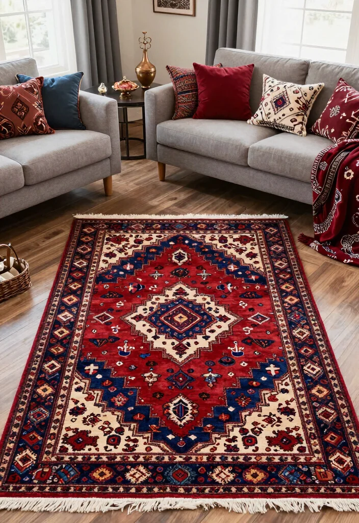 17 Rug Top View Ideas for Perfect Styling Inspiration - 17. Celebrate Cultural Heritage 1