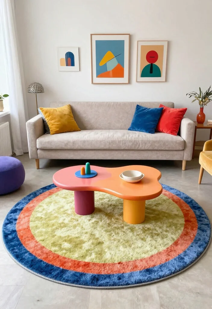17 Rug Top View Ideas for Perfect Styling Inspiration - 8. Play with Shapes 1