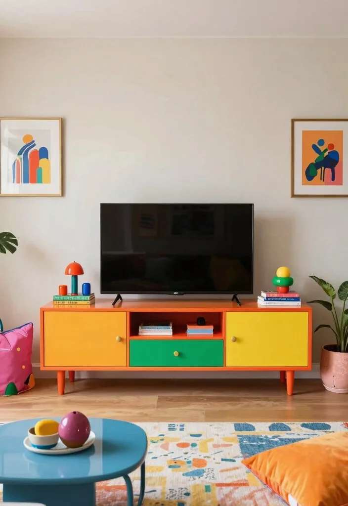 17 TV Unit Simple Design Modern Ideas That Look Chic 55 17 TV Unit Simple Design Modern Ideas That Look Chic - 15. Colorful Accents 1