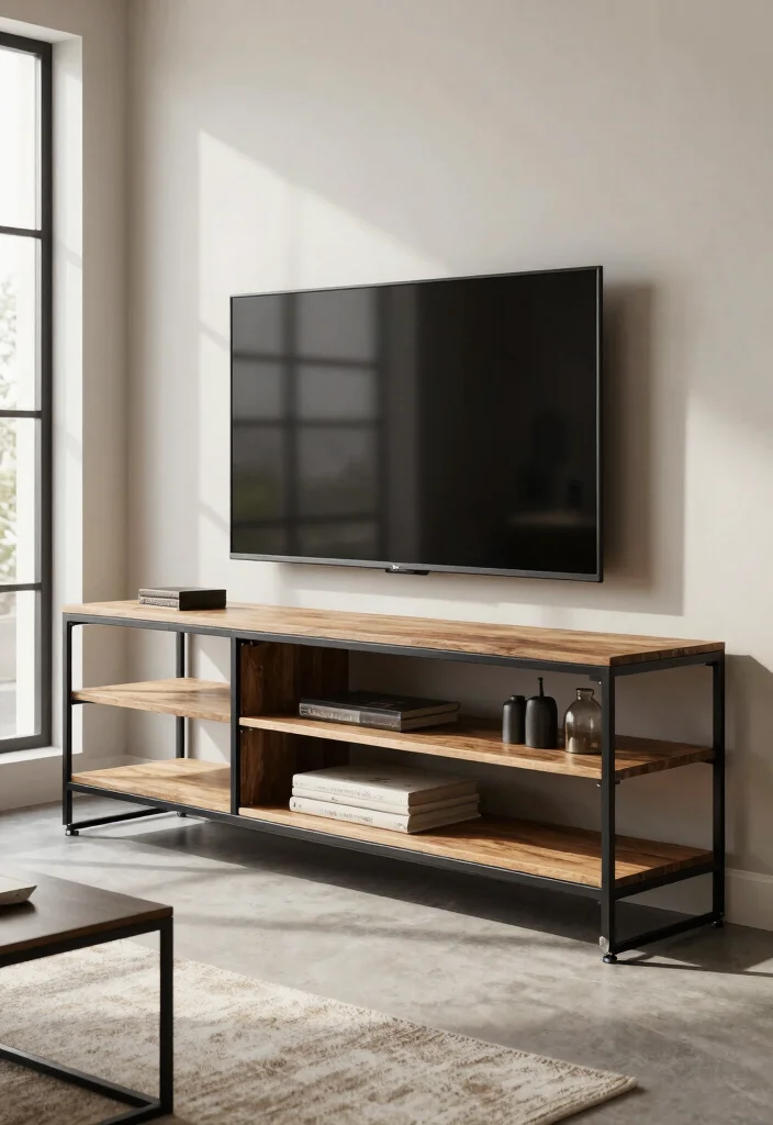 17 TV Unit Simple Design Modern Ideas That Look Chic 15 17 TV Unit Simple Design Modern Ideas That Look Chic - 5. Sleek Metal Designs 1