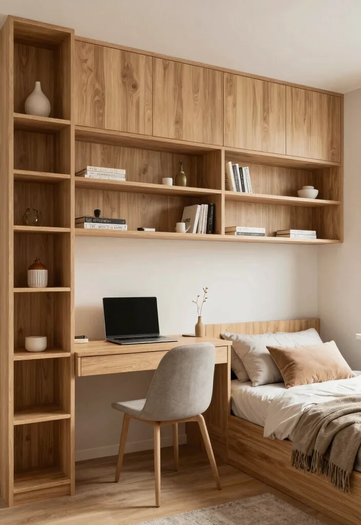 17 TV and Study Unit Bedroom Ideas That Save Space - 7. Custom Built-In Furniture 1