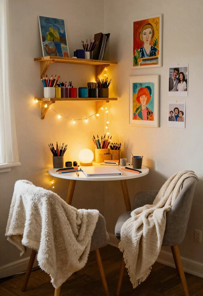 18 Artist Desk Setup Ideas That Spark Creativity 12 18 Artist Desk Setup Ideas That Spark Creativity - 2. Cozy Corner Nook 1