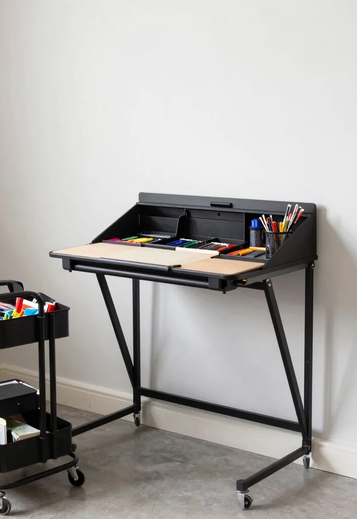 18 Artist Desk Setup Ideas That Spark Creativity 24 18 Artist Desk Setup Ideas That Spark Creativity - 4. Functional Foldable Desk 1