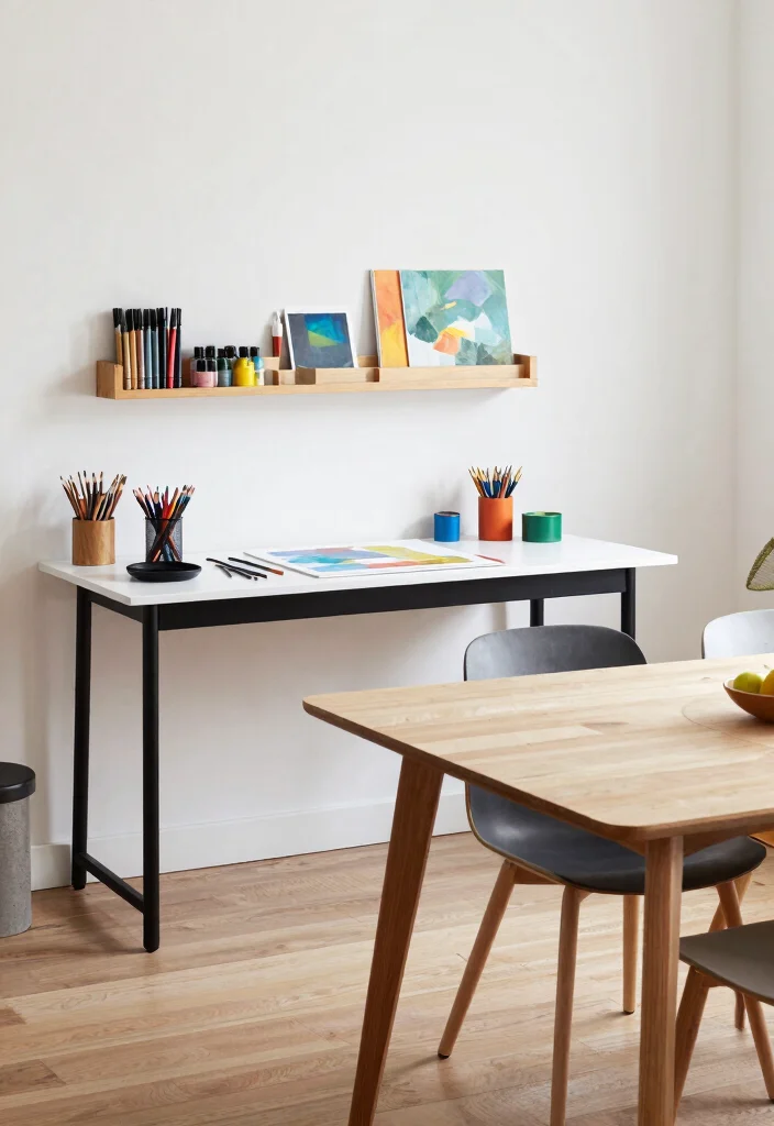 18 Artist Desk Setup Ideas That Spark Creativity 29 18 Artist Desk Setup Ideas That Spark Creativity - 9. Multi-Purpose Workspace 1