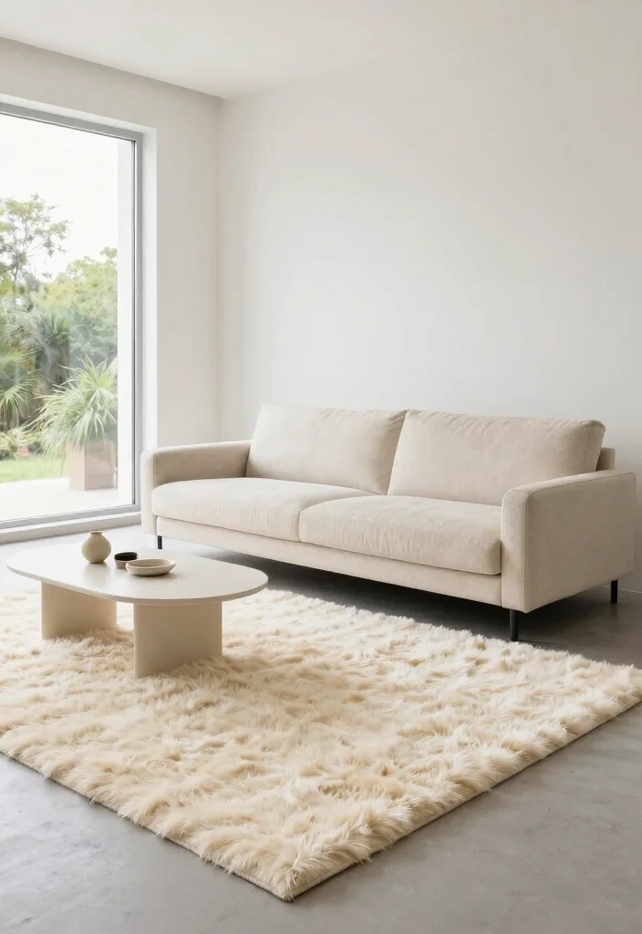 18 Faux Fur Rug Ideas That Add Instant Cozy - 7. Minimalist Elegance 1