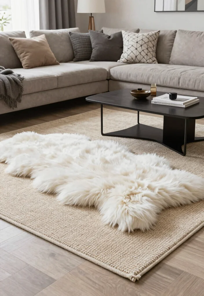 18 Faux Fur Rug Ideas That Add Instant Cozy - 9. Layered with Simplicity 1