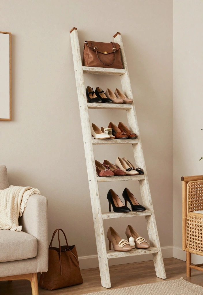 18 Shoe Unit Design Modern Ideas That Stay Sleek 52 18 Shoe Unit Design Modern Ideas That Stay Sleek - 12. Decorative Ladder for Shoes 1