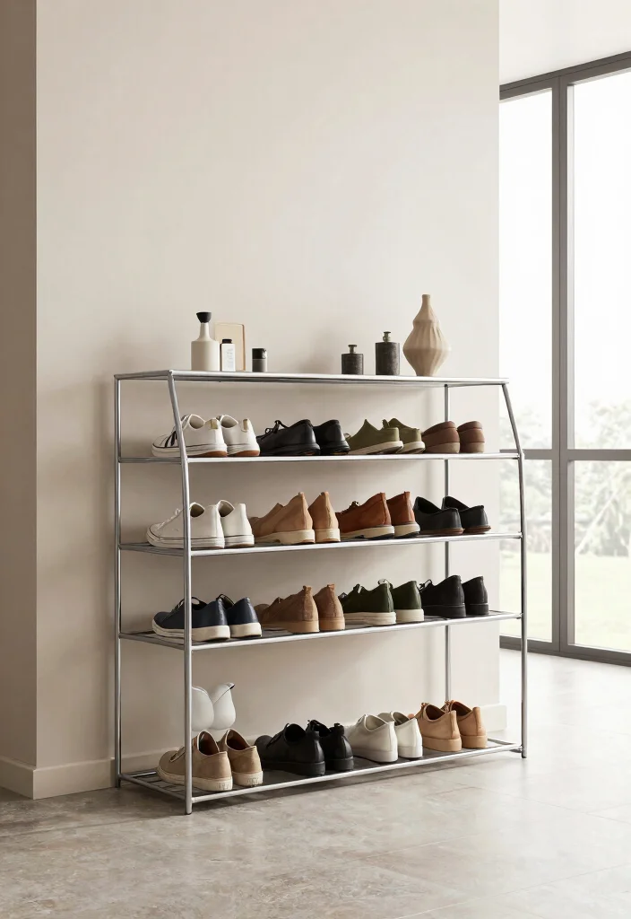 18 Shoe Unit Design Modern Ideas That Stay Sleek 13 18 Shoe Unit Design Modern Ideas That Stay Sleek - 3. Open Shoe Racks in Unique Shapes 1