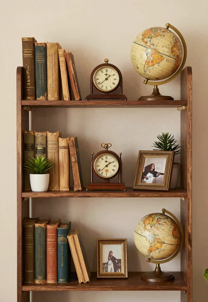 18 Small Bookshelf Decor Ideas That Look Pinterest Perfect 40 18 Small Bookshelf Decor Ideas That Look Pinterest Perfect - 10. Mix in Vintage Finds 1