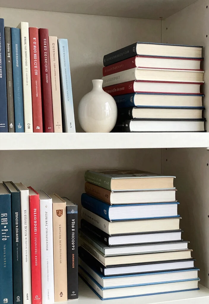 18 Small Bookshelf Decor Ideas That Look Pinterest Perfect 63 18 Small Bookshelf Decor Ideas That Look Pinterest Perfect - 13. Vertical vs. Horizontal Stacking 1