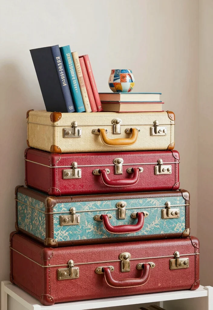 18 Small Bookshelf Decor Ideas That Look Pinterest Perfect 64 18 Small Bookshelf Decor Ideas That Look Pinterest Perfect - 14. Repurpose Vintage Suitcases 1