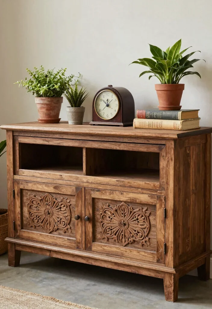 18 TV Unit Vintage Ideas With Timeless Charm 1 18 TV Unit Vintage Ideas With Timeless Charm - 1. Retro Wood Charm 1